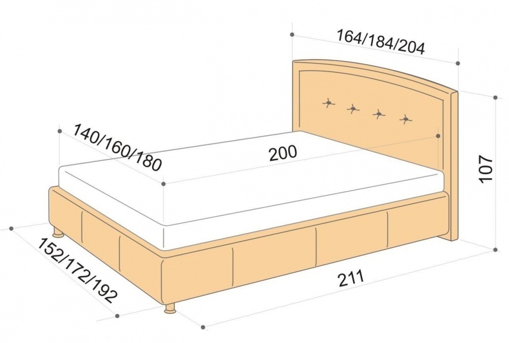 Размеры двуспальной кровати какие бывают с фото